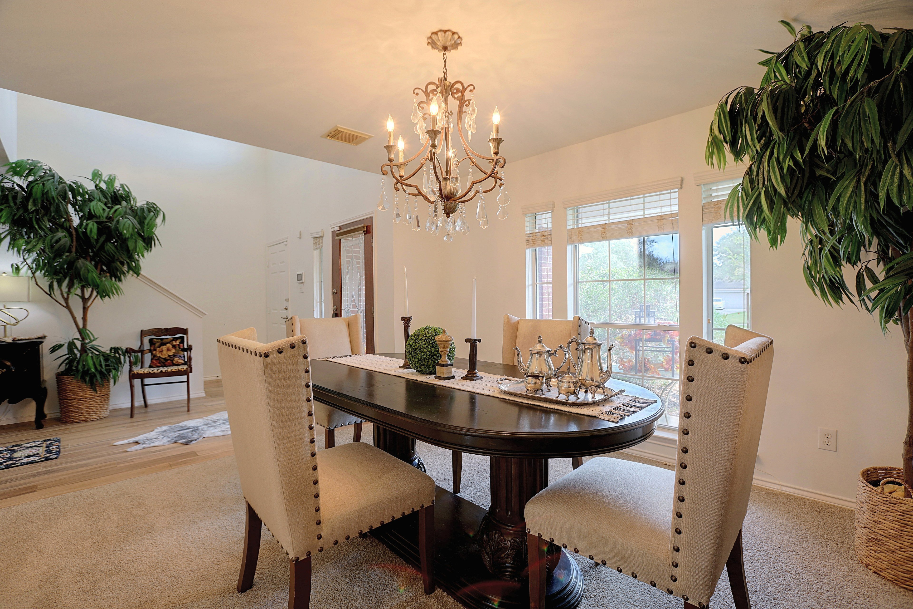 View from formal dining room toward foyer entryway.